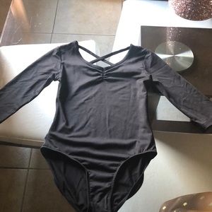 Girl black leotard